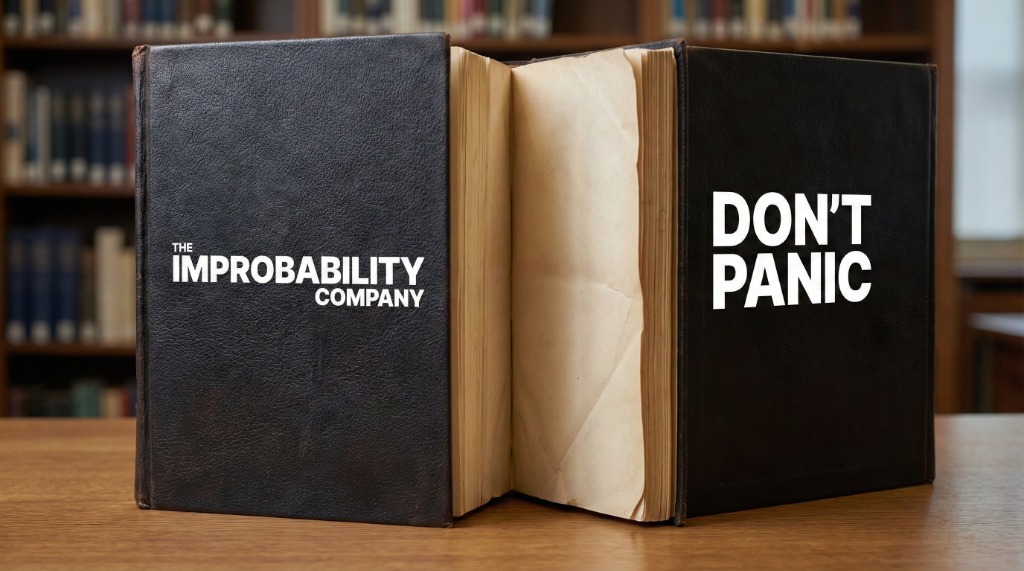 The Improbability Company Book - Don't Panic